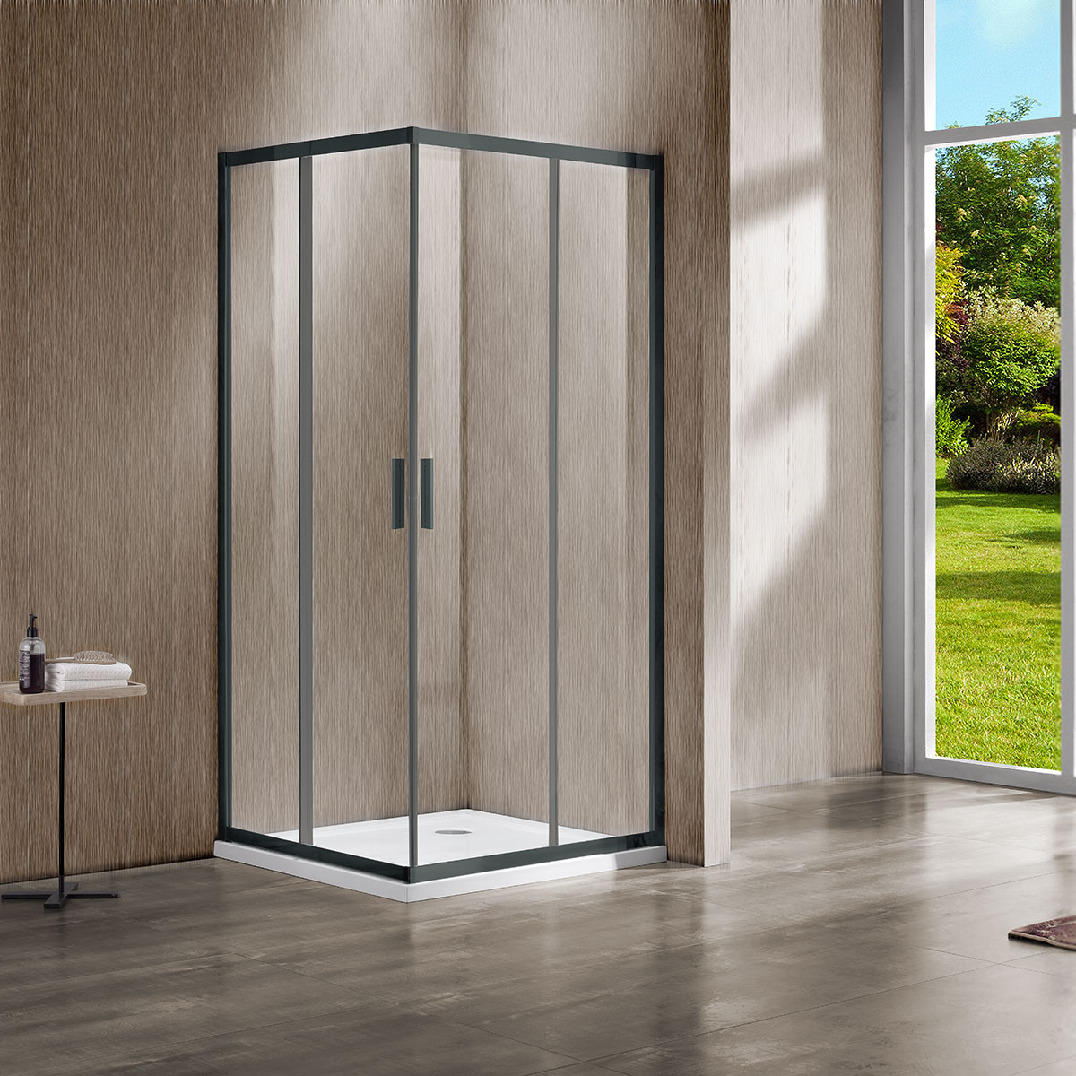 Душевой уголок Vincea Garda 1900x900x900 вороненая сталь VSS-1G900CLGM