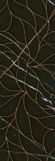Керамическая плитка Eletto Ceramica Black & Gold Struttura декор 24,2х70