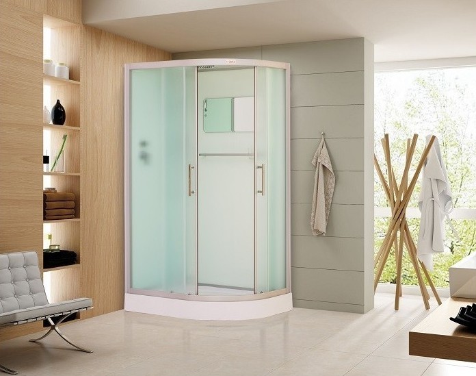 Душевая кабина ESBANO ELEGANCIA 115x85 (рифленое стекло) левая матовый хром ESKB115CRL