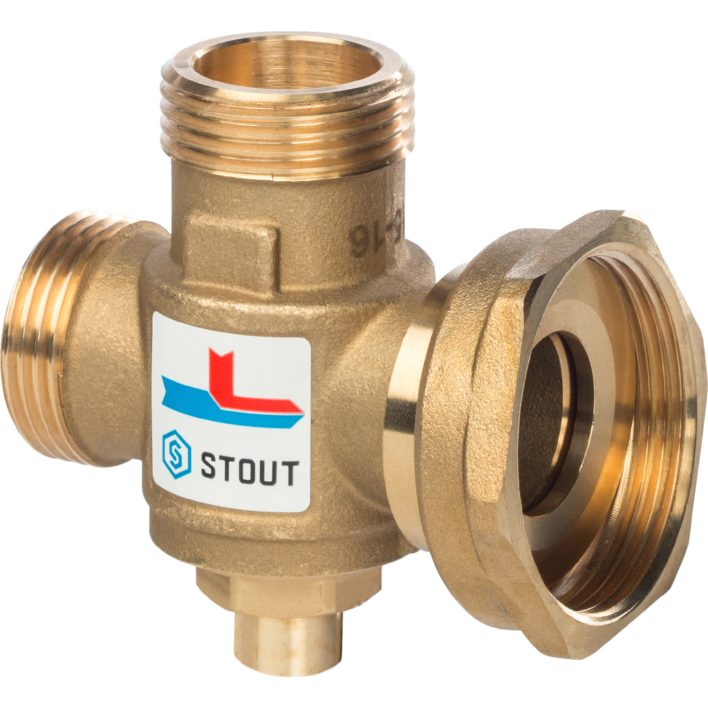 

STOUT Термостатический смесительный клапан G 1"1/2M-G 1"1/2F-G 1"M 60°С