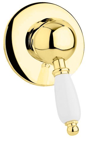 

Встраиваемый смеситель для душа Cezares Elite золото, ручка белая ELITE-DIM-03/24-Bi