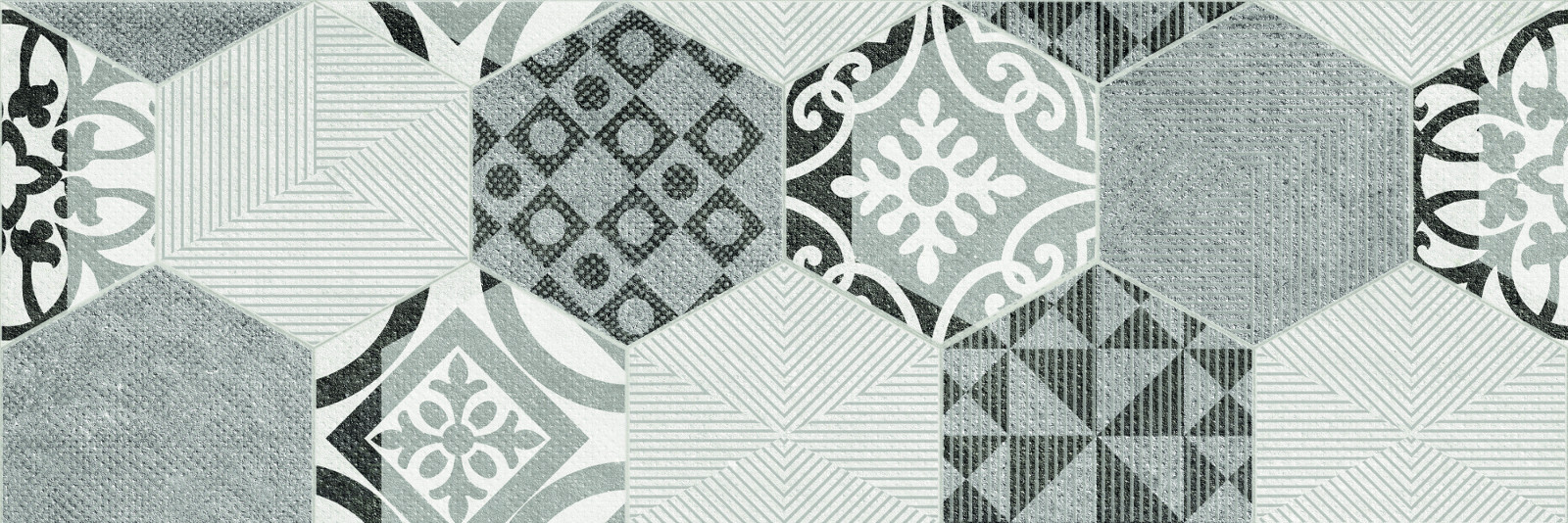 

Керамическая плитка Ceramika Konskie Portis Hexagons декор 25x75