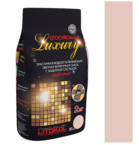 

Затирка Litokol цементная Litochrom 1-6 Luxury C.70 Светло-розовый 2кг