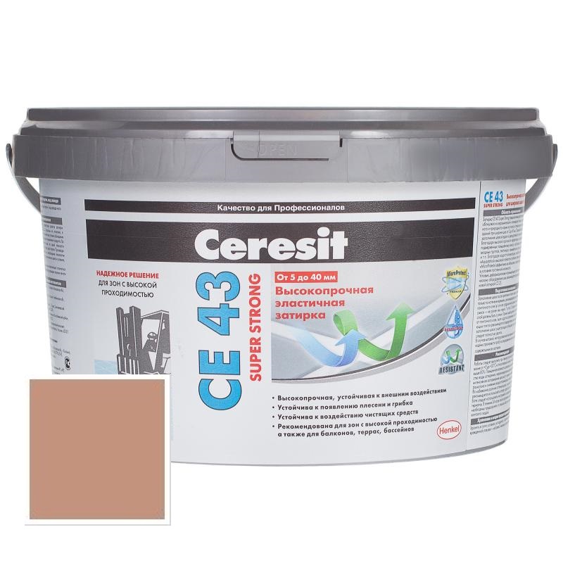 

Затирка Ceresit СЕ 43/2 Super Strong высокопрочная Светло-коричневая 55 (2 кг)