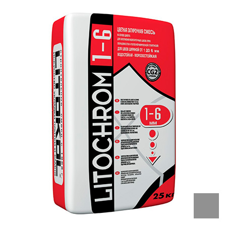 

Затирка Litokol цементная Litochrom 1-6 C.10 Серый 25кг
