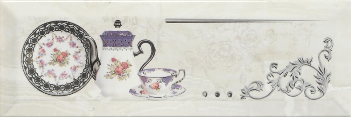 

Керамическая плитка Monopole Petra Decor Pranzo Silver B декор 10х30