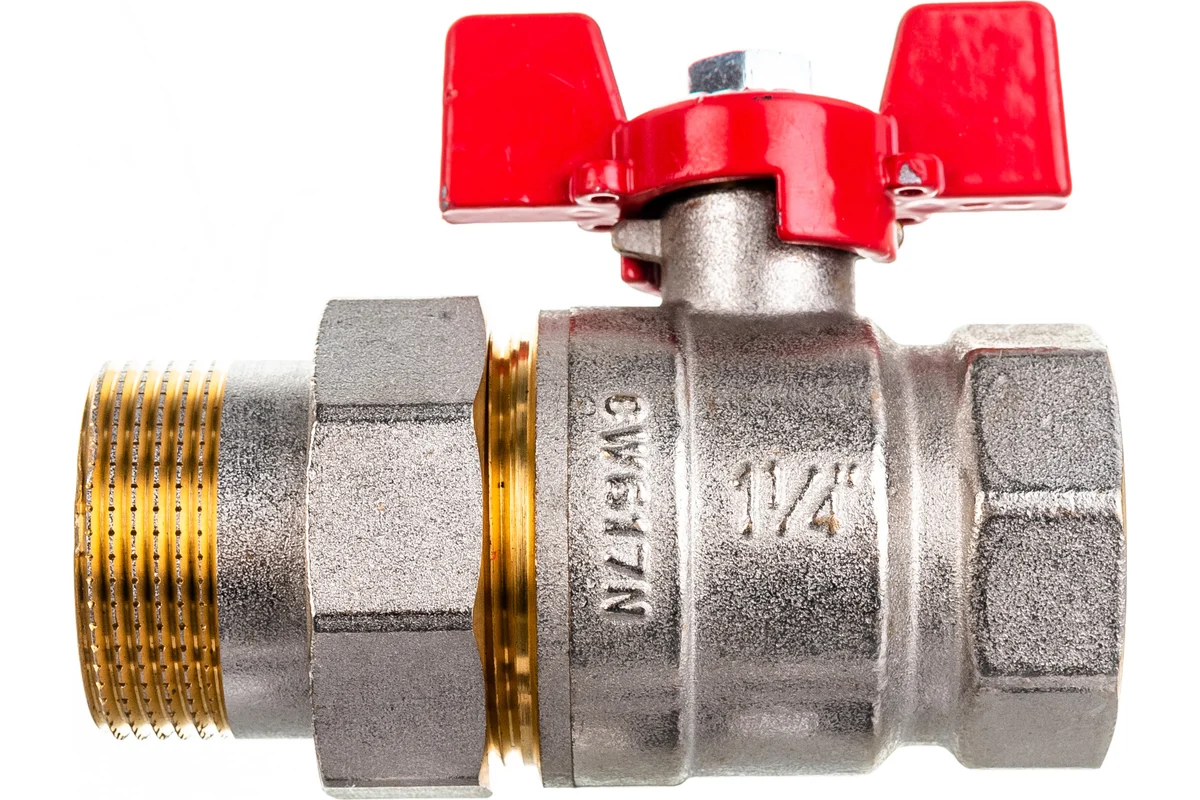 Rommer шаровой кран с американкой 1 1/4" ВН/НР, ручка бабочка RBV-0005-0510232