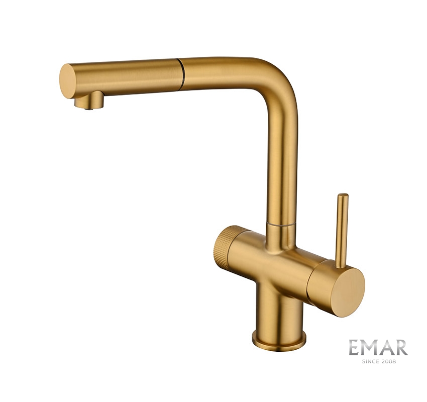 Смеситель для кухни EMAR PVD золото ЕС - 7026 PVD Golden