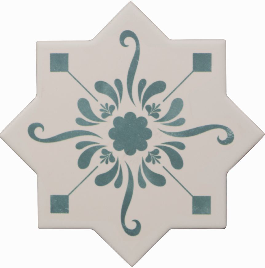 

Керамическая плитка Cevica Becolors Star Dec. Stencil Lagoon декор 13,25x13,25