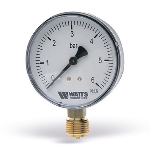

Watts Манометр MDR (F+R200), подключение снизу, Диаметр 63мм, Ду 1/4