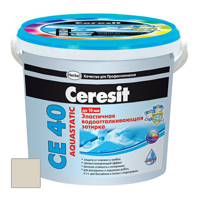 

Затирка Ceresit СЕ 40/2 Aquastatic водоотталкивающая Багамы (бежевый) 43 (2 кг)