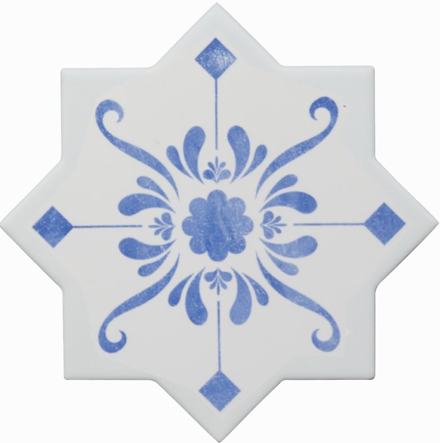 

Керамическая плитка Cevica Becolors Star Dec. Stencil Electric Blue декор 13,25x13,25