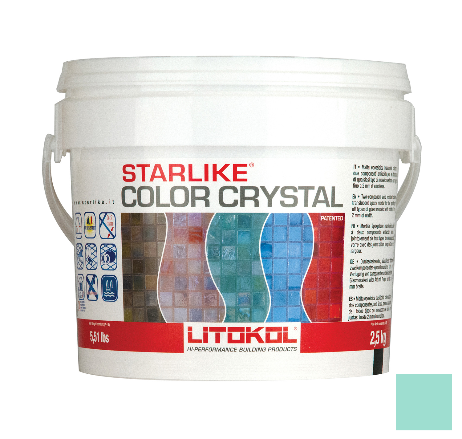 

Затирка Litokol эпоксидная Starlike Color Crystal C.352 Verde Capri 2,5кг