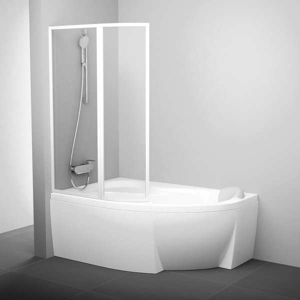 

Душевая шторка на ванну Ravak VSK2 Rosa 140 L белый