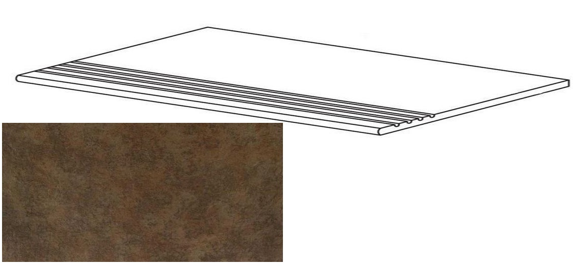 

Ступень Seranit Riverstone Moka с насечками 30x120