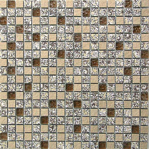 

Стеклянная Мозаика с камнем Bonaparte Dreams Beige (8x15x15) 30x30