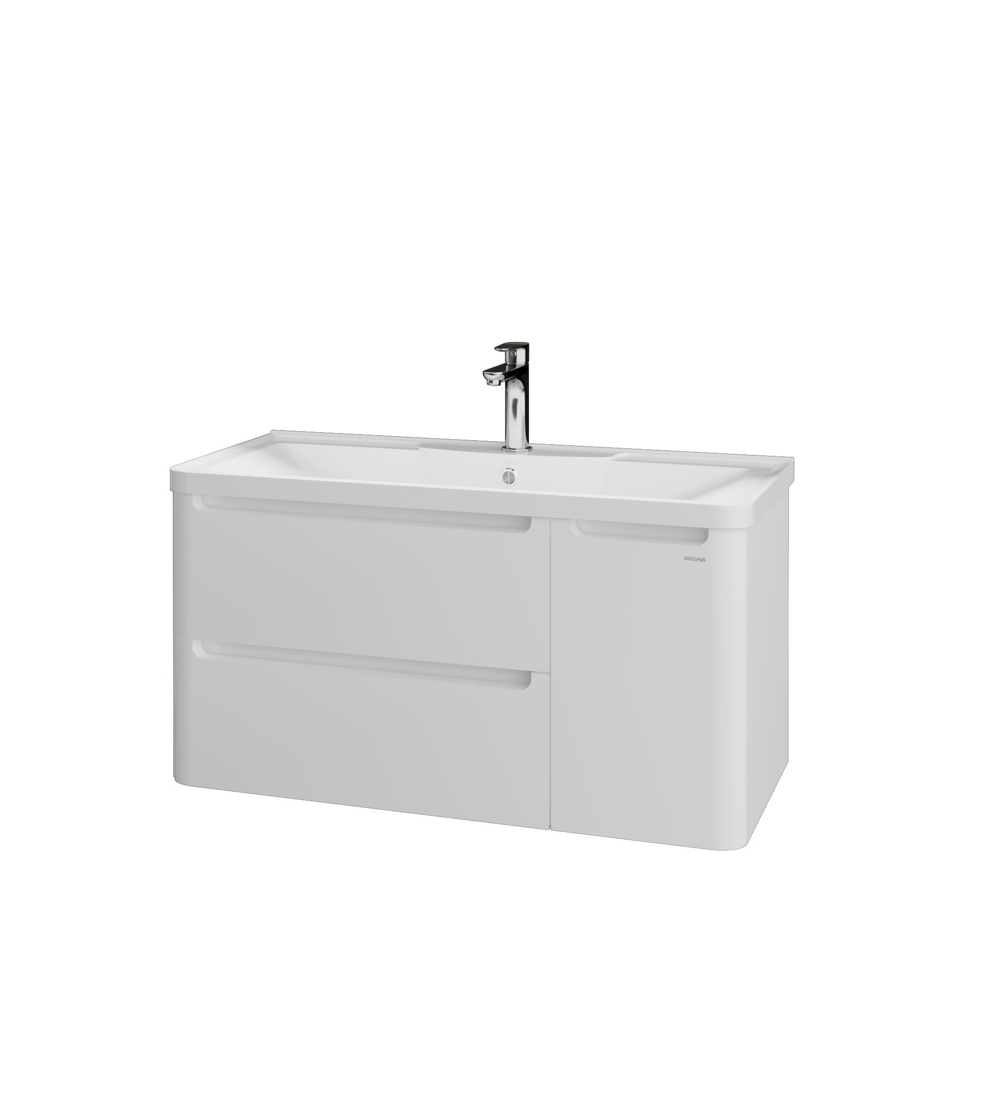 Тумба под раковину Grossman Адель 90 подвесная белый глянец 109003