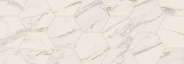 

Керамогранит Marca Corona Motif E482 Calacatta Trama Mirco Matt Essagonо 21,6х25