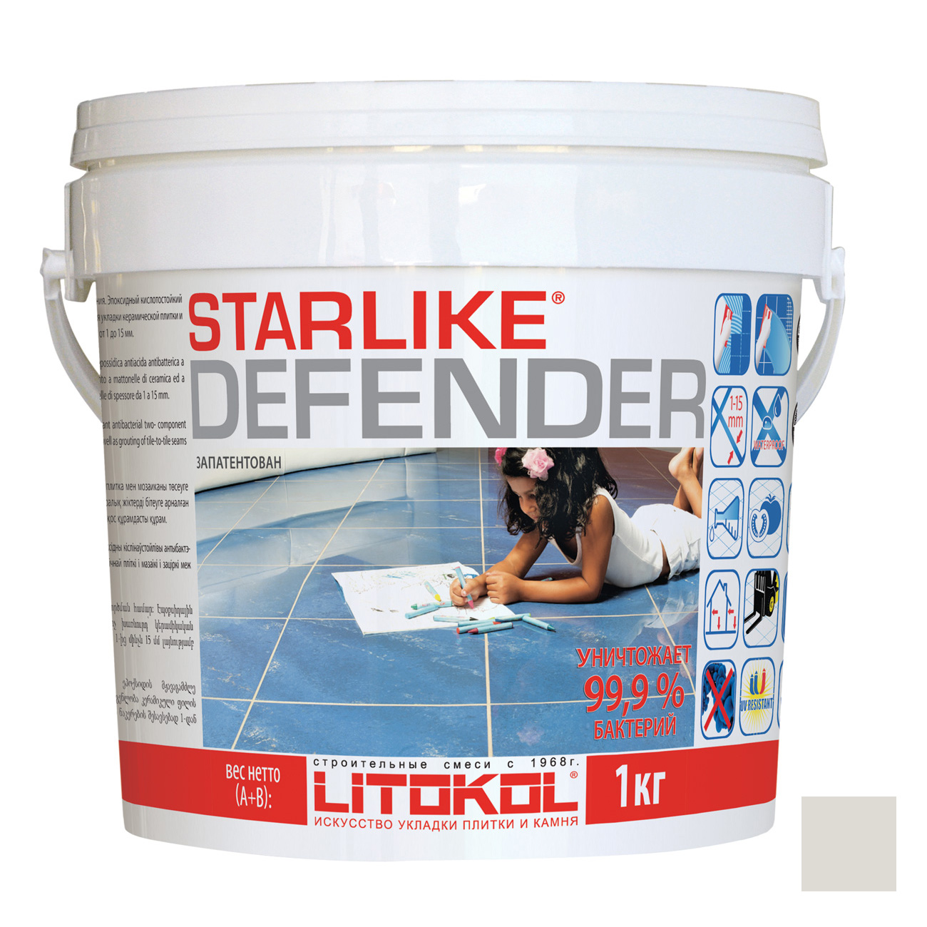

Затирка Litokol эпоксидная Starlike Defender C.310 Титановый 1кг