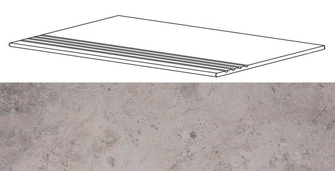 

Ступень Seranit Fibre Grey Lappato с насечками 30x120