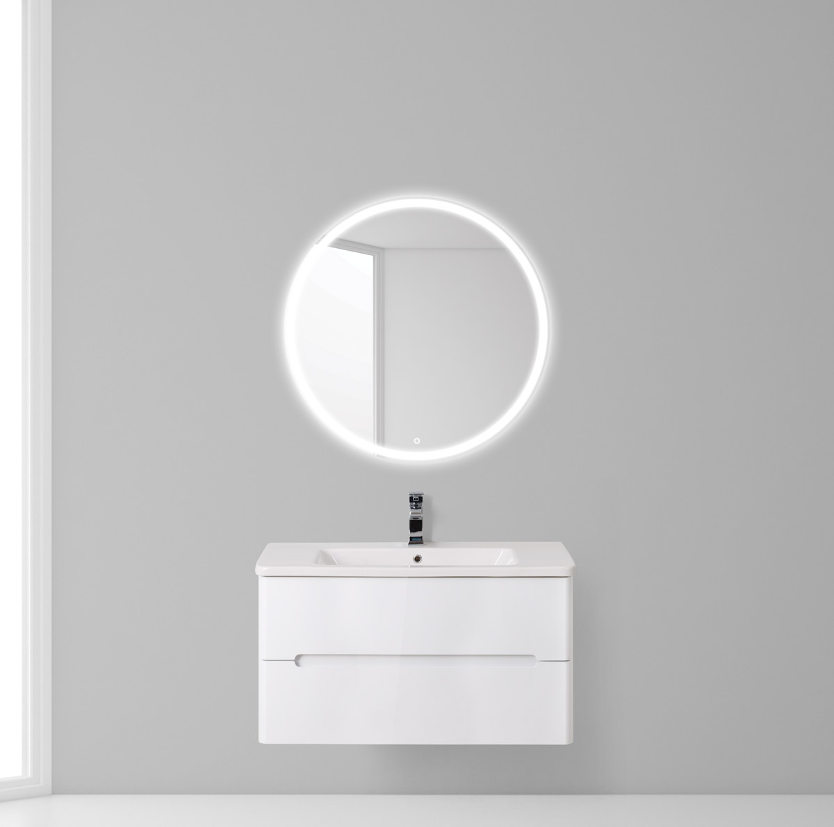 

База под раковину Belbagno LUXURY/SOFT подвесная 80 LUXURY/SOFT-800-2C-SO-BL-P Bianco Lucido
