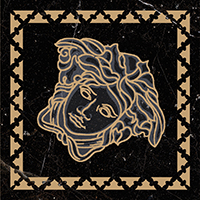 

Керамогранит Versace Emote 262592 Tozetto Greca Nero Amasanta вставка 10х10
