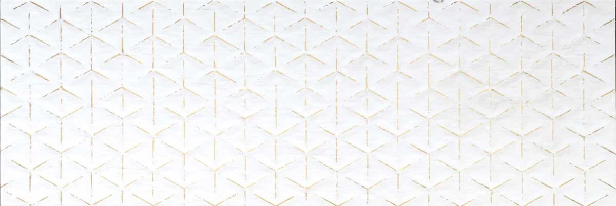 

Керамическая плитка DOM Ceramiche Pura Bianco Rombo Tracce Oro Rett декор 49,8x149,8