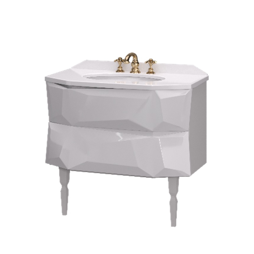 

Тумба с раковиной Aima Design Crystal 90 Белый глянец