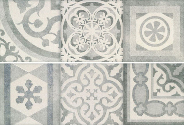 

Керамическая плитка Porcelanite Dos 9512 Composicion Retro II Gris (компл. из 2 шт) декор 30х90