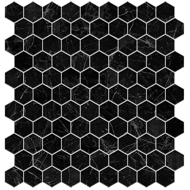 

Мозаика Стеклянная Vidrepur Supreme Marquina Hex (на сетке) 31,7x30,7
