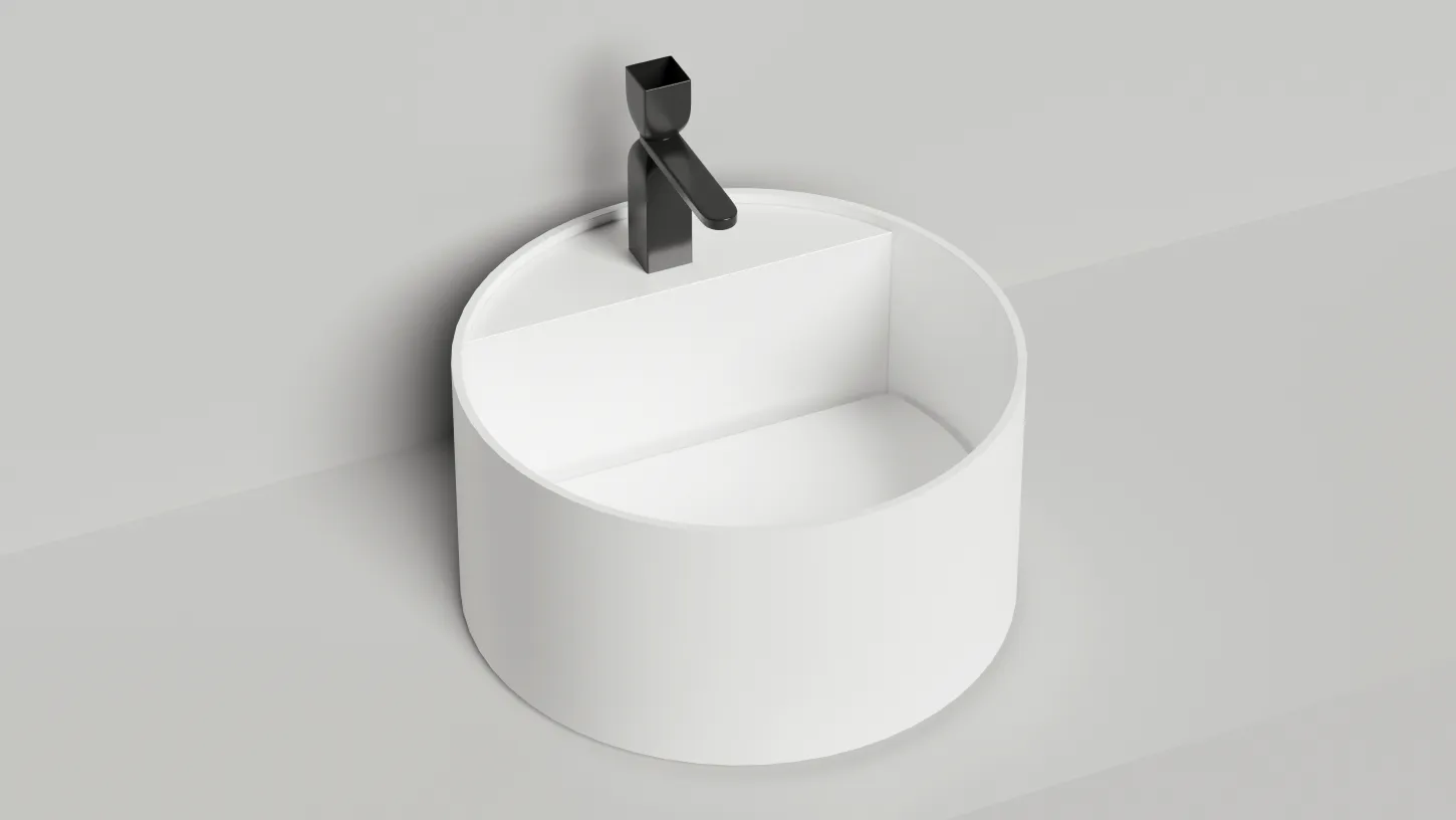Раковина Salini ARMONIA ROUND TOP 02 S-Stone 45 белый матовый 130422TM