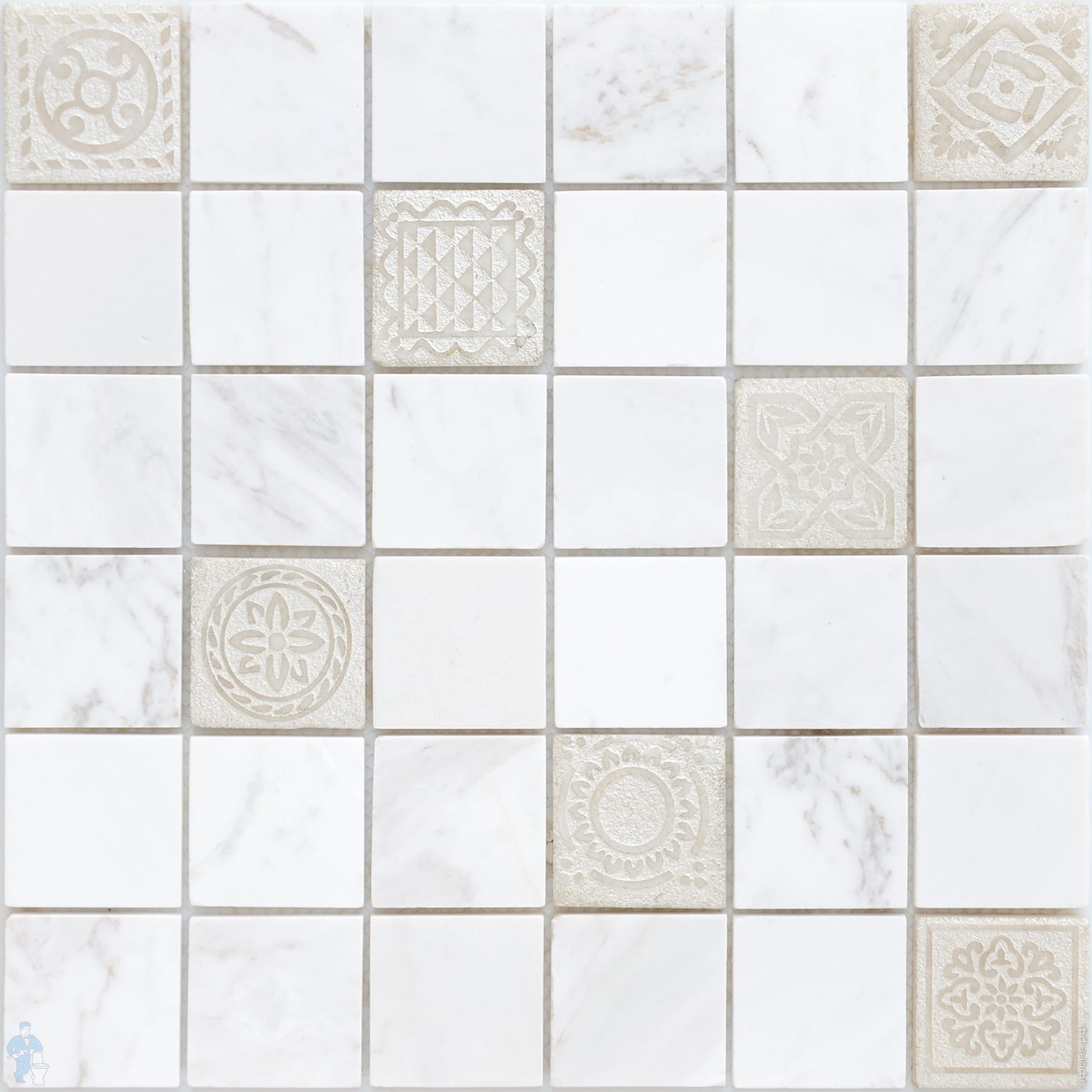 

Мозаика Caramelle Mosaic Art Stone Dolomiti Bianco Mat (4,8x4,8) 30x30