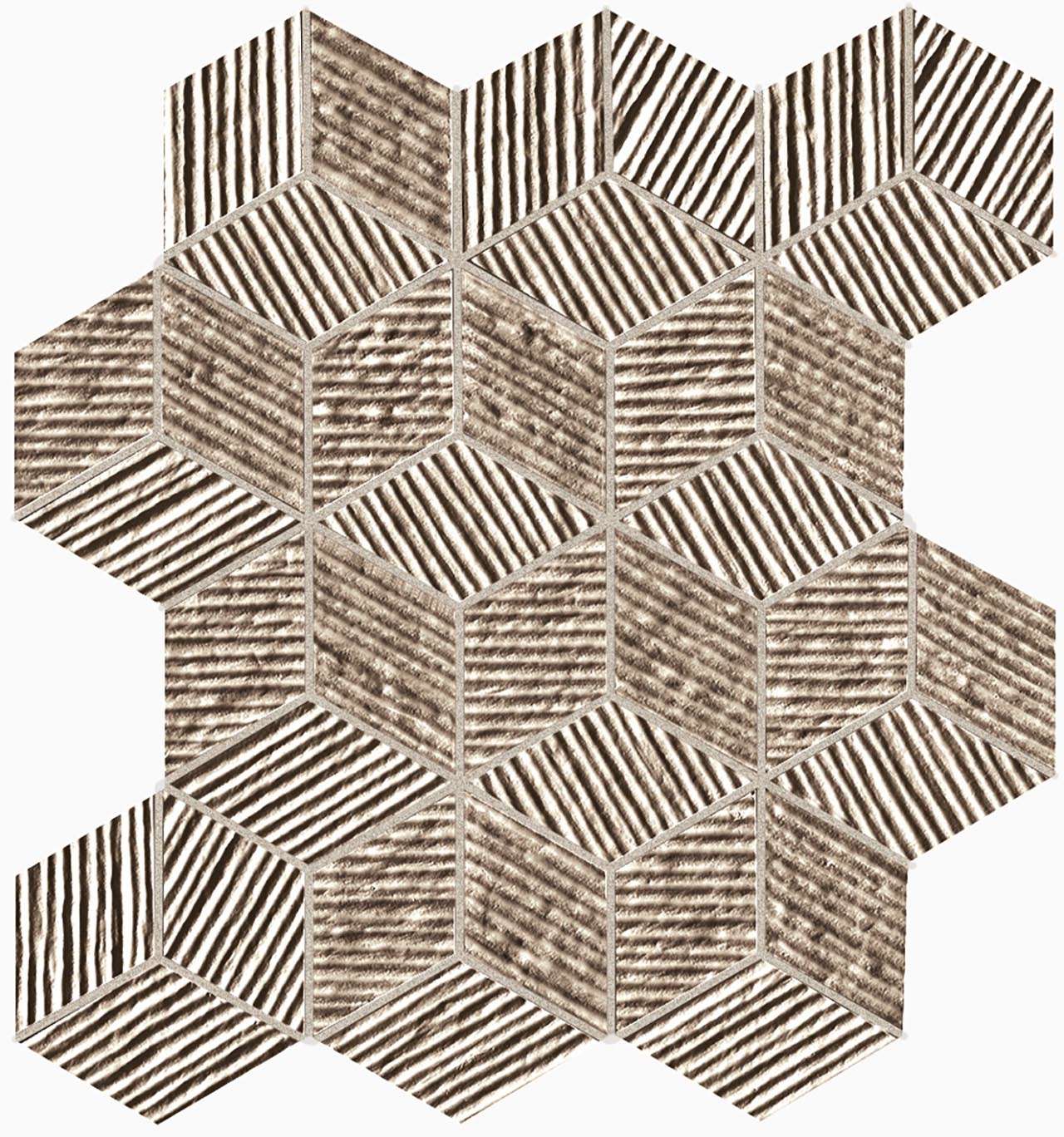 

Керамическая плитка Fap Lumina Glam (+25337) Taupe Cube Mosaico мозаика 22,5x26