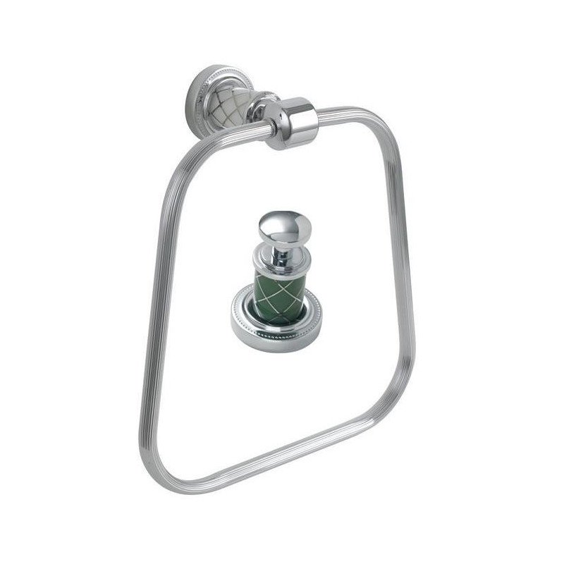 Кольцо для полотенец Boheme MURANO CHROME бирюзовое 10905-GR-CR