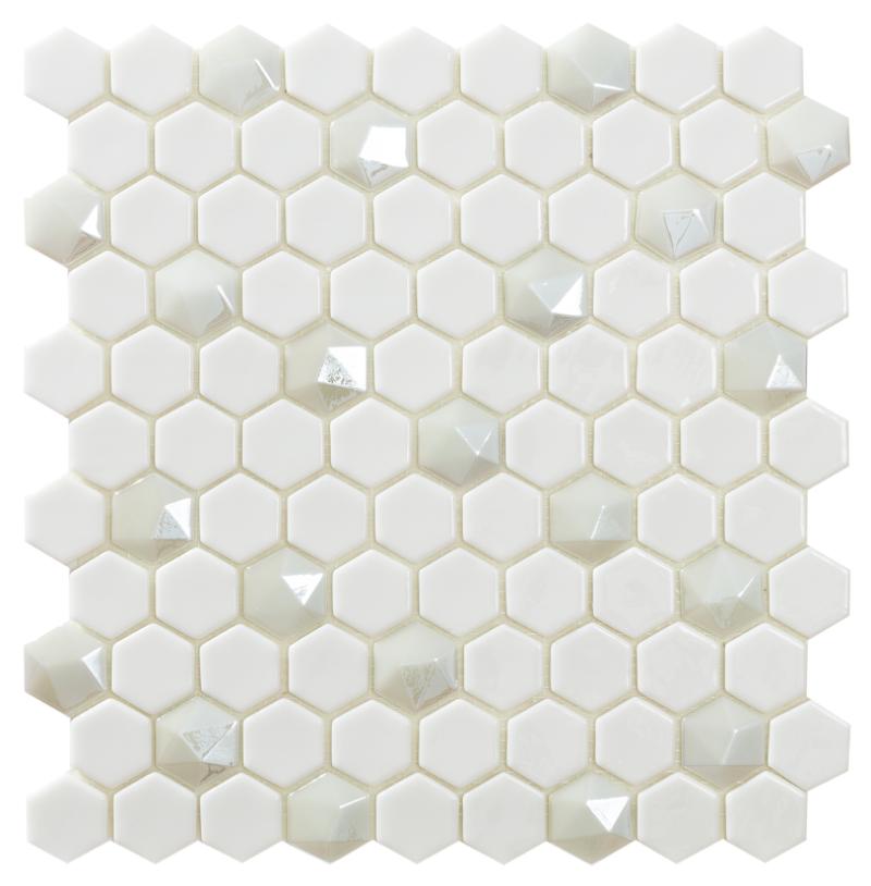 

Мозаика Стеклянная Vidrepur Hex Colors №100/Diamond 350D (на сетке) 30,7x31,7