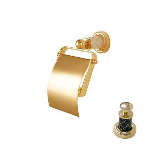 Держатель туалетной бумаги Boheme MURANO GOLD черное 10901-B-G