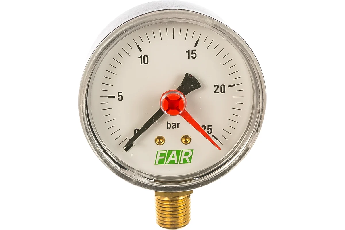 Far Манометр 1/4 0-25 бар, -20-80 °C, O 63 мм