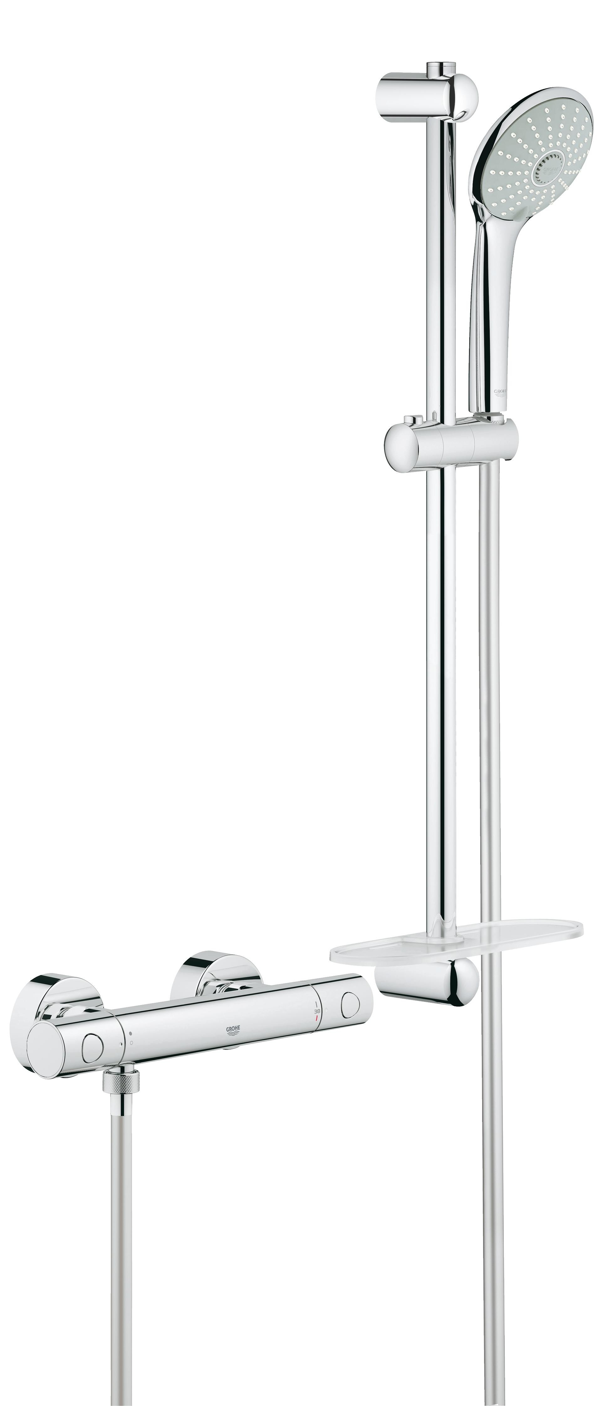 

Термостат для душа Grohe Grohtherm 1000 Cosmopolitan New с душевым гарнитуром (штанга 600 мм) 34286002
