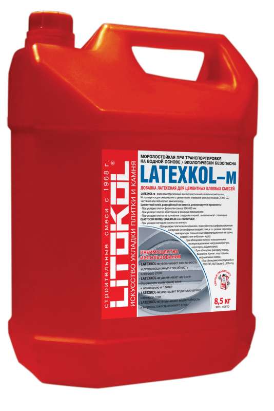 

Litokol Добавка латексная Latexkol-m для цементных клеевых смесей 8,5кг