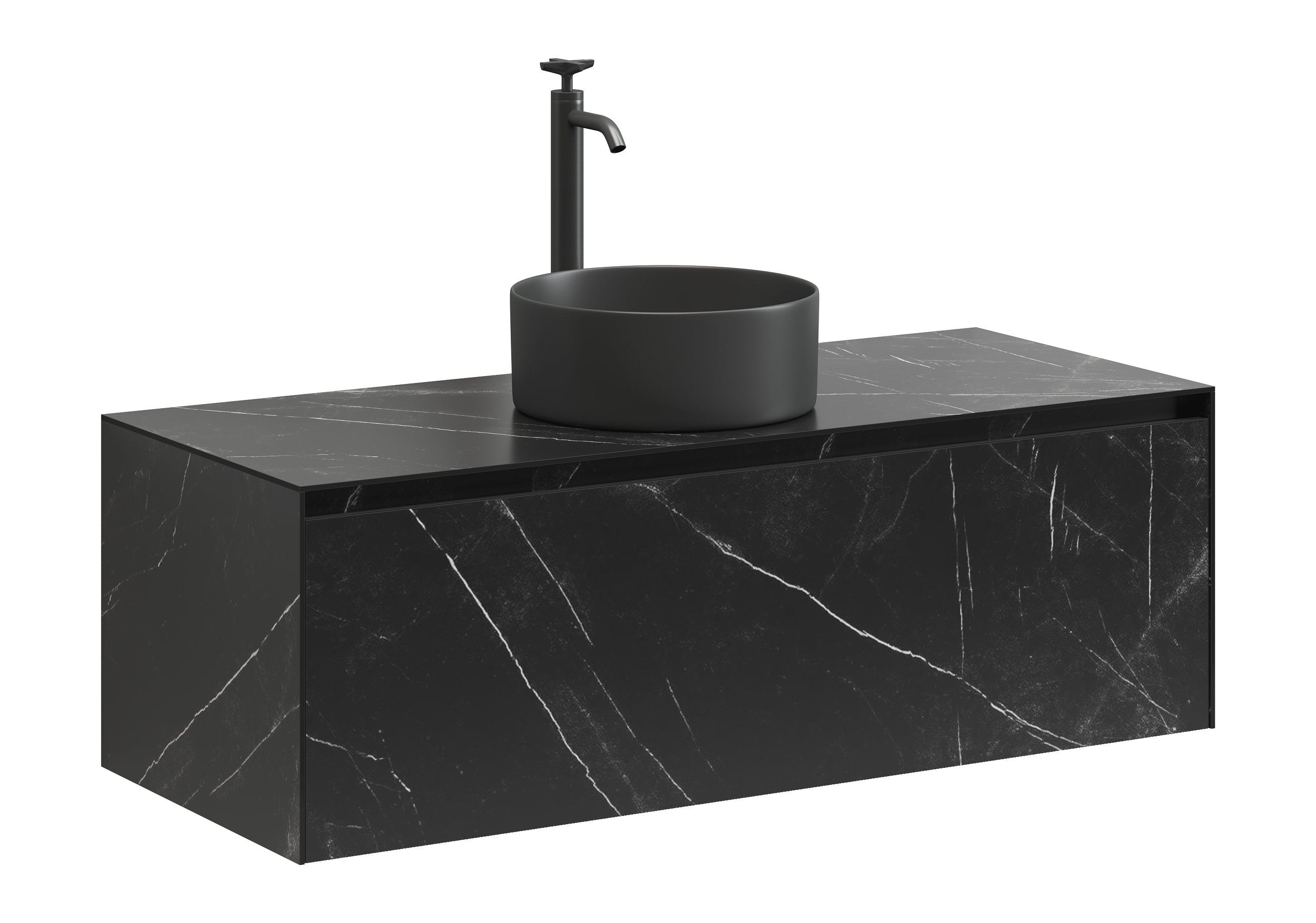 Тумба под раковину SANCOS Stone 120 подвесная Nero Marquina ST120NM