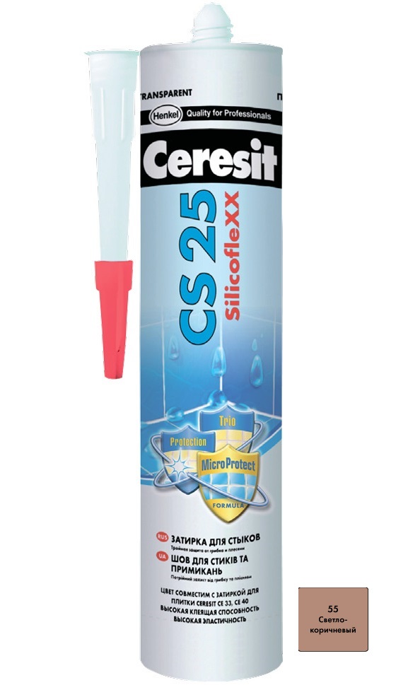 

Затирка Ceresit СS 25 силиконовая 55 Св. Коричневый 280мл