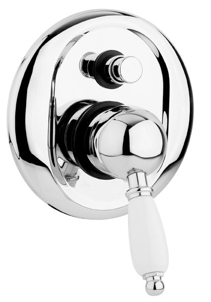 

Встраиваемый двухпозиционный смеситель для душа Cezares Elite хром, ручка белая ELITE-VDIM-01-Bi