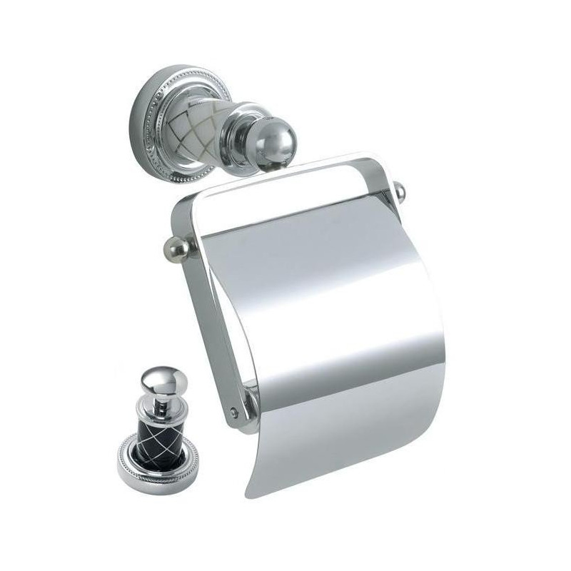 Держатель туалетной бумаги Boheme MURANO CHROME черное 10901-B-CR