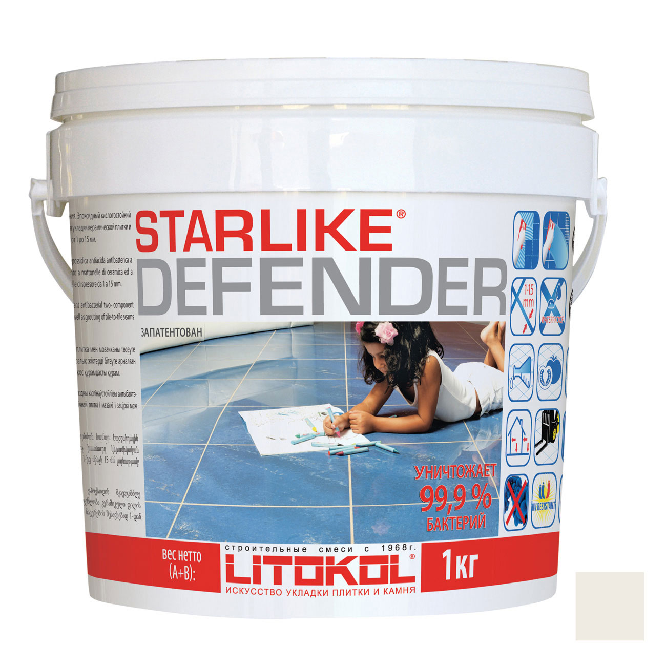 

Затирка Litokol эпоксидная Starlike Defender C.350 Кристалл 1кг