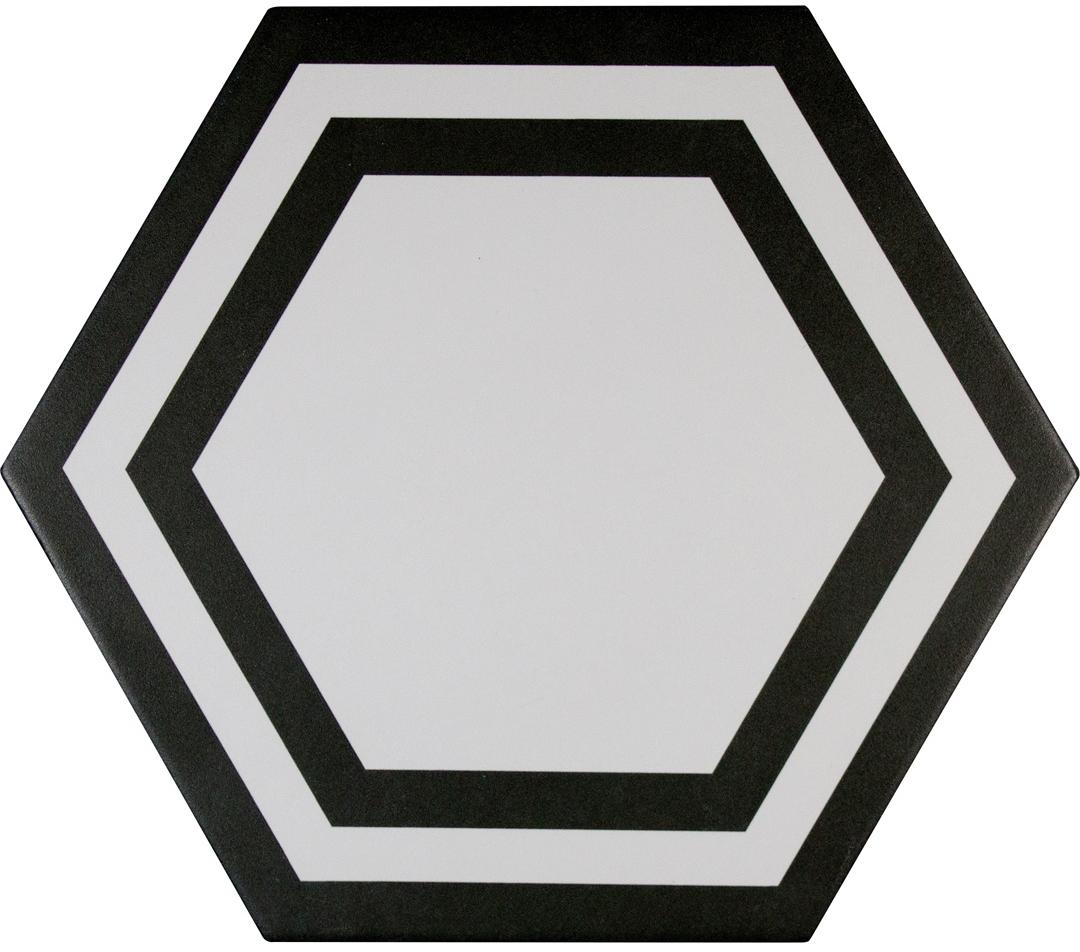 

Керамогранит Adex Pavimento ADPV9020 Hexagono Deco Black 20х23