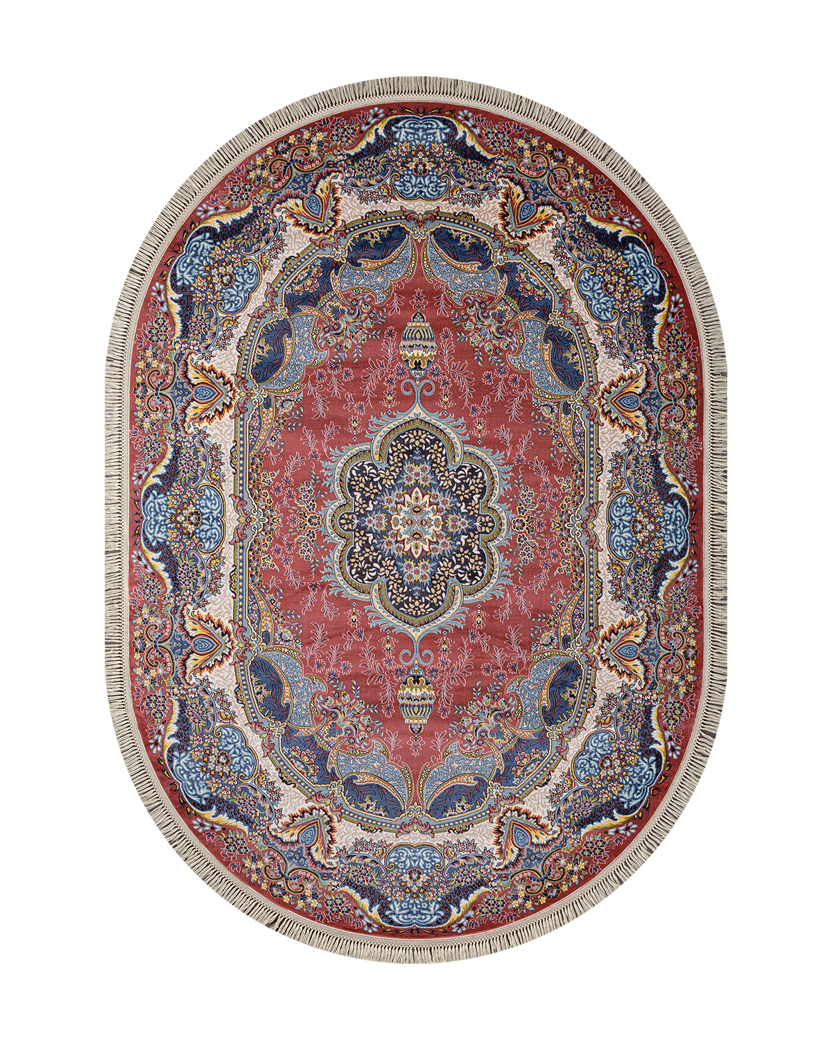 Ковёр Merinos Aravia 200x400 овальный розовый/голубой 6807