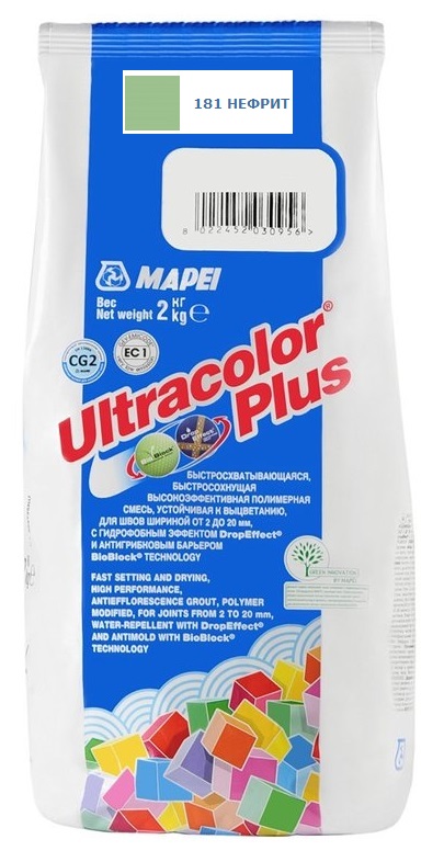 

Затирка Mapei Ultracolor Plus №181 (Зеленый) 2 кг