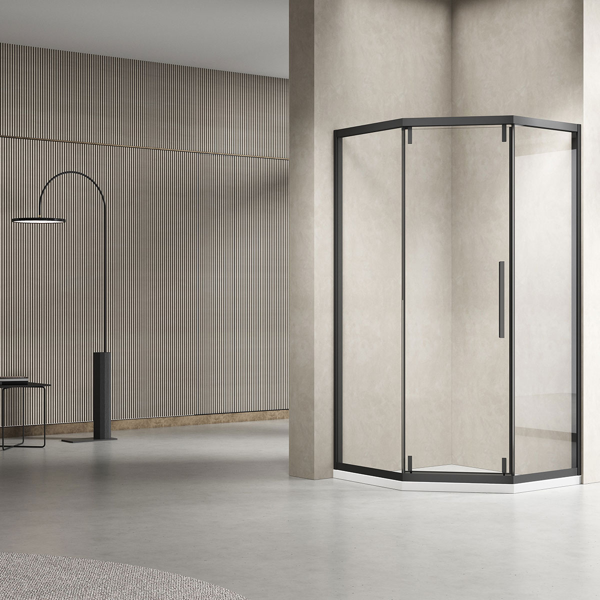 Душевой уголок Vincea Show 2000x1000x1000 черный VSP1-4SH100CLB