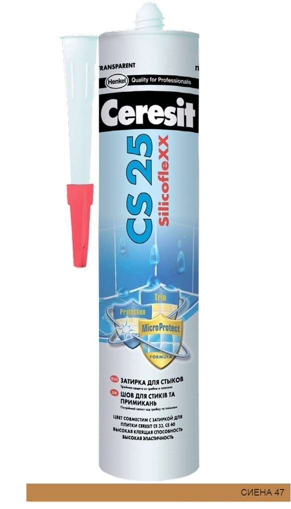 

Затирка Ceresit СS 25 силиконовая 47 Сиена 280мл