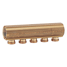 Giacomini Коллектор с отводами с наружной резьбой 1 1/4"x18/11, латунный R551SY051